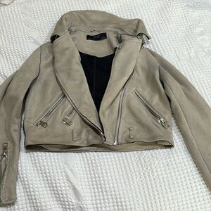 Zara cropped suede jacket